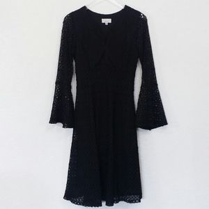 Signature by Robbie Bee M Black Bell Sleeve Dress